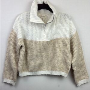 Jessica Simpson Cowl Neck Sweater - Cream and Tan
